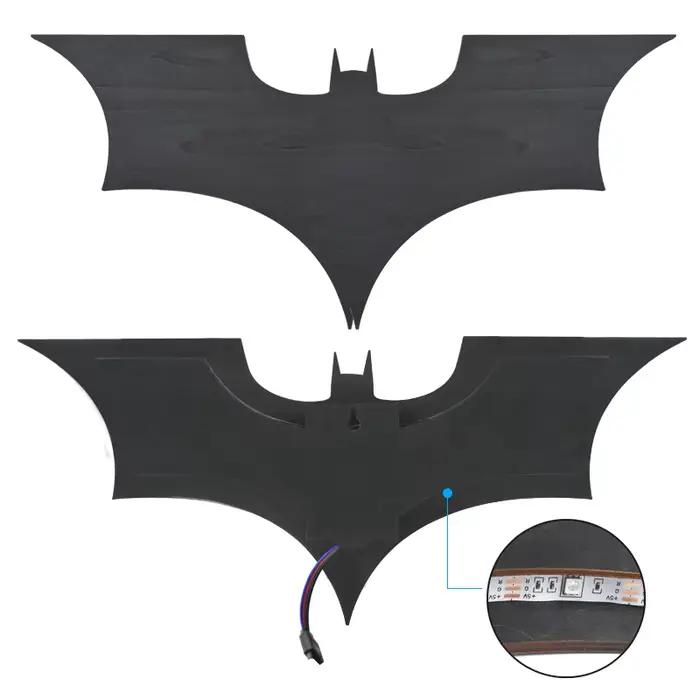 Applique murale chauve-souris 3D créative RGB, lumière LED décorative pour miroir de chevet avec télécommande pour chambre à coucher, salon, porche, Passage