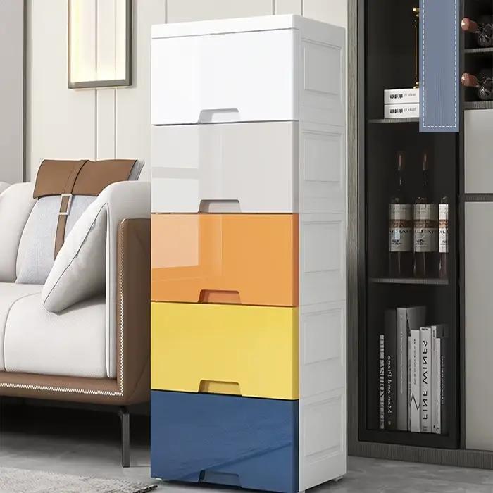 Armoire de rangement en plastique épaissi style tiroir pour vêtements de bébé nourrisson et enfant gain de place pour la maison.