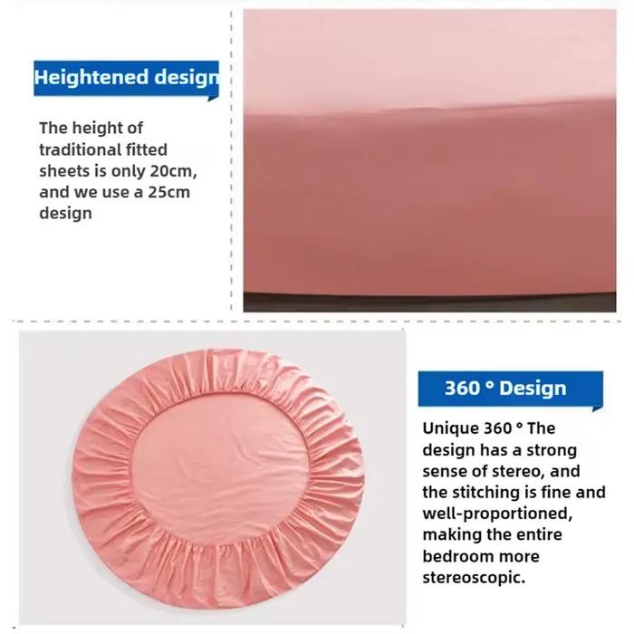 Drap de Lit Rond 100% Coton avec Bande artificiel astique