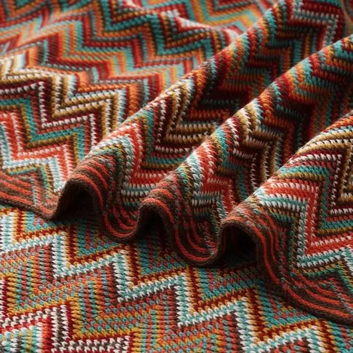 Couverture de lit bohème modèle tricoté décoration de la maison