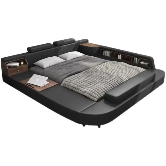 Table de chevet cadre lit nordique reine lecture moderne luxe roi lit espace de rangement Muebles Para El Hogar maison accessoires