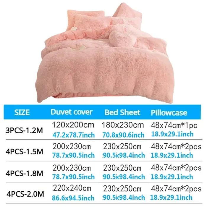Ensemble de housse de couette en peluche luxueuse 3/4 pièces – Literie confortable et douce
