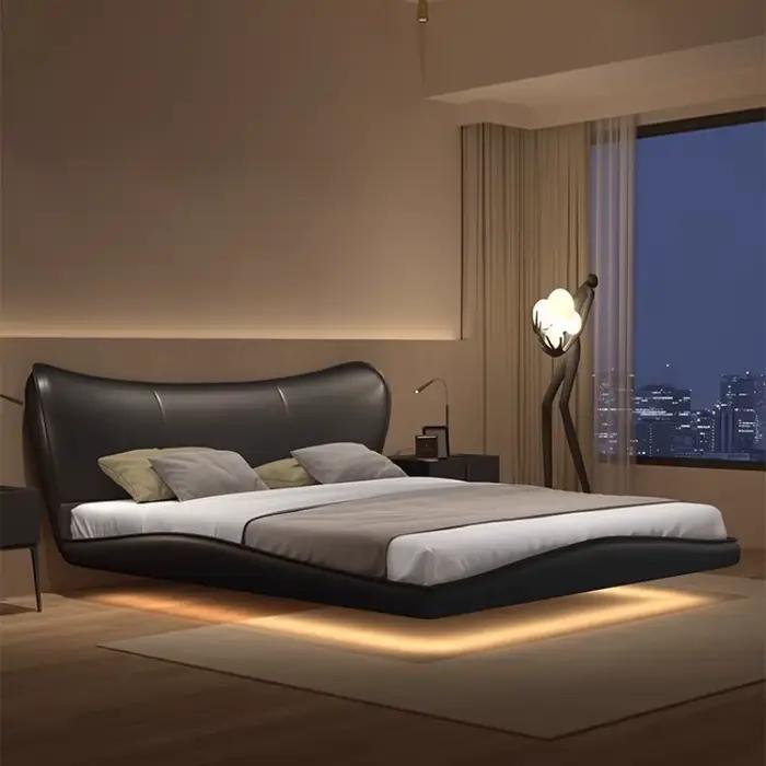 Cadres lit rembourré minimaliste reine chambre principale lit esthétique dormir luxe Muebles Para dortoir maison accessoires