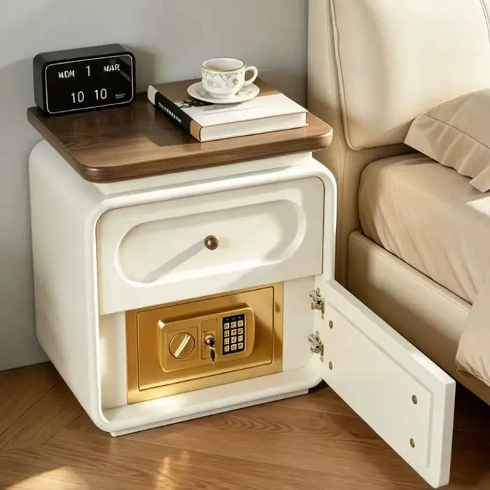 Table de Chevet de Luxe Rétro en Bois avec Tiroirs de Rangement