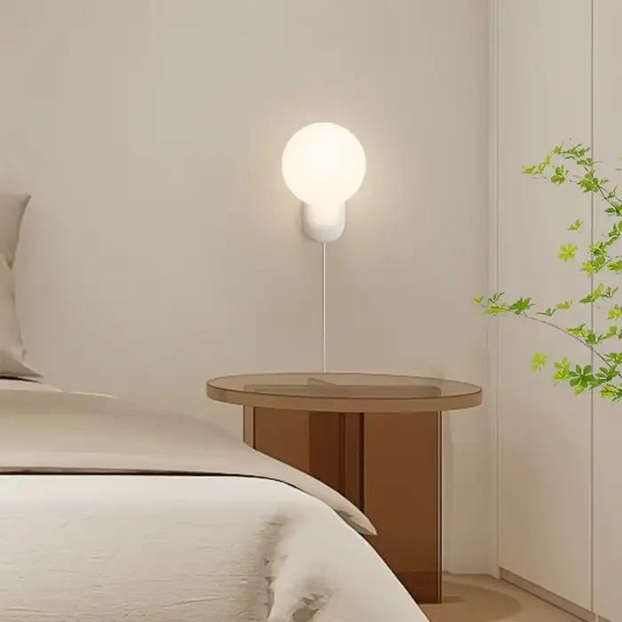 Petite crème minimaliste chambre chevet applique moderne Simple salon noir blanc LED lumières allée appliques murales décoratives