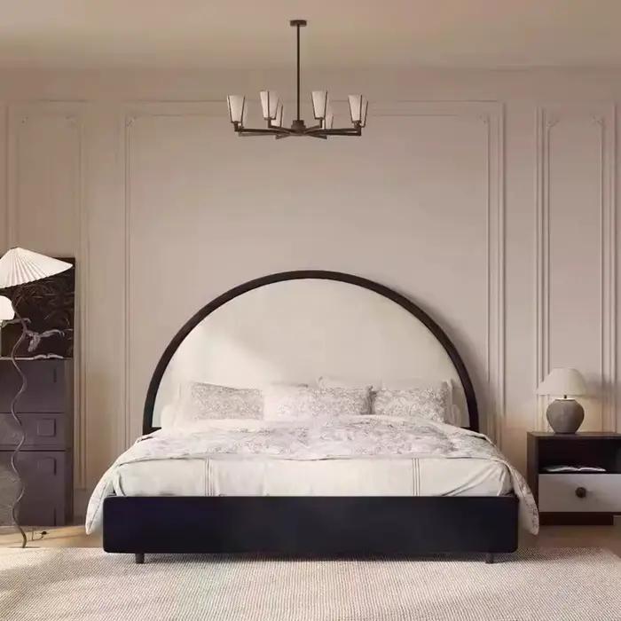 Chambre à coucher esthétique lit européen adolescente King Double couchage rembourrage cadre De lit 180x200cm salon Cama De Casal accessoires