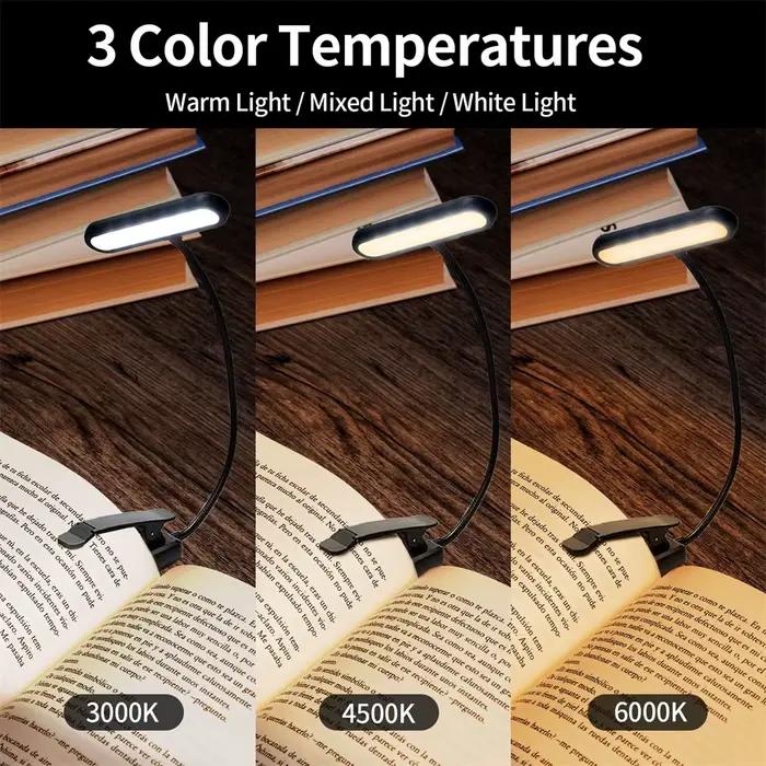 LED livre lumière lampe de lecture soin des yeux Clip-on USB Rechargeable