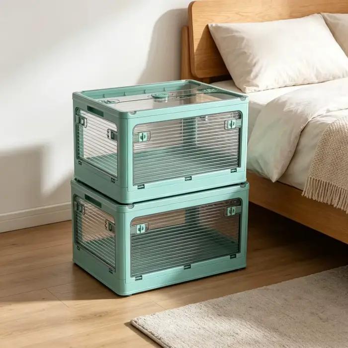 Boîte de rangement pliable avec roulettes