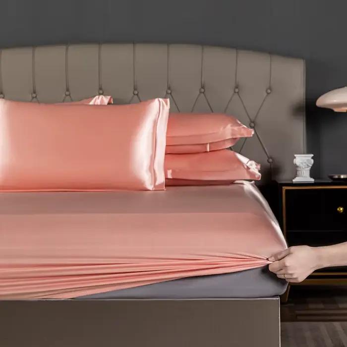 Parure de lit 100% soie Pure, drap de lit doux de luxe avec edredons, taies d'oreiller, housse de lit pour la maison, qualité King Size