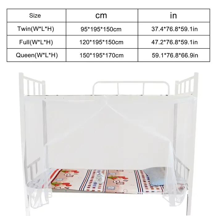 Moustiquaire Blanche à 4 Niveaux d'Angle pour Lit Queen Size Complète