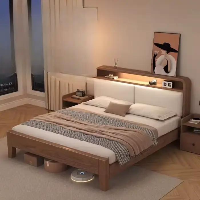 Lit De luxe moderne princesse plate-forme sûr dormir Design beauté Double lit Queen nordique européen Camas De Casal meubles d'hôtel