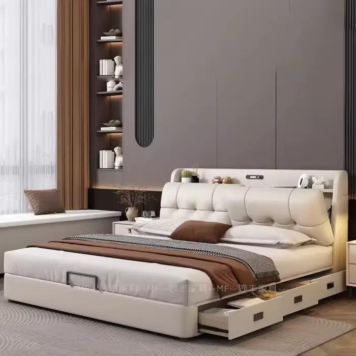 Lit moderne en cuir de luxe pour filles