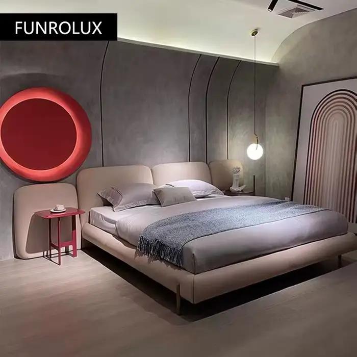 Lit en velours moderne et simple