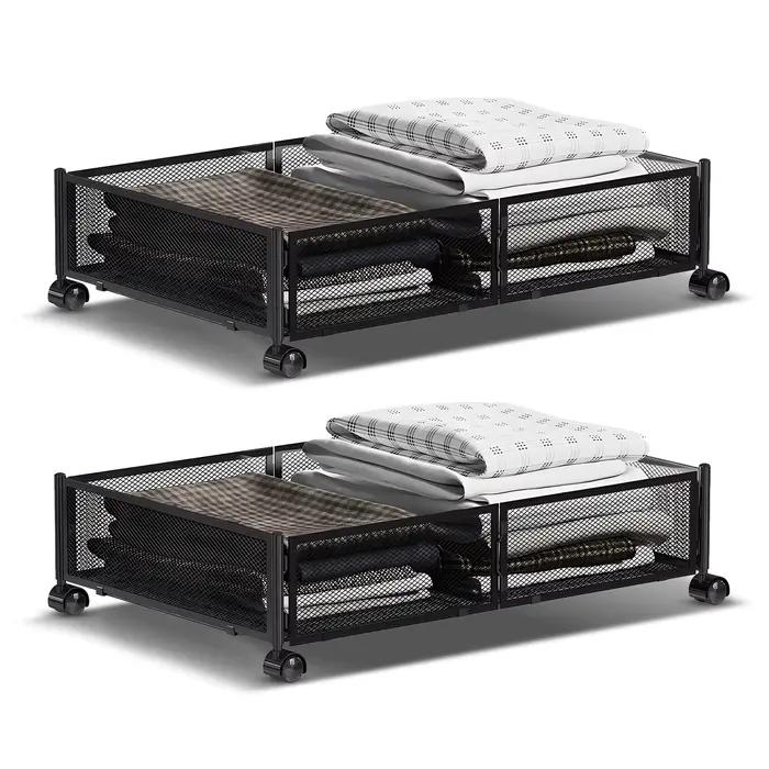 Conteneur de rangement pliable sous le lit avec roulettes