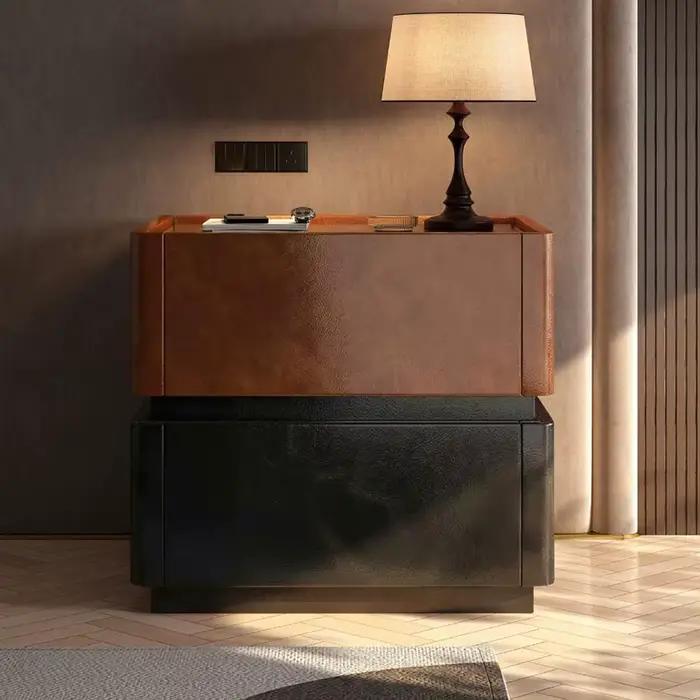 Table de Chevet de Luxe Vintage Nordique Moderne avec Rangement