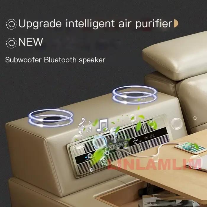 Lit intelligent Ultimate Tech en cuir véritable avec fauteuil de massage
