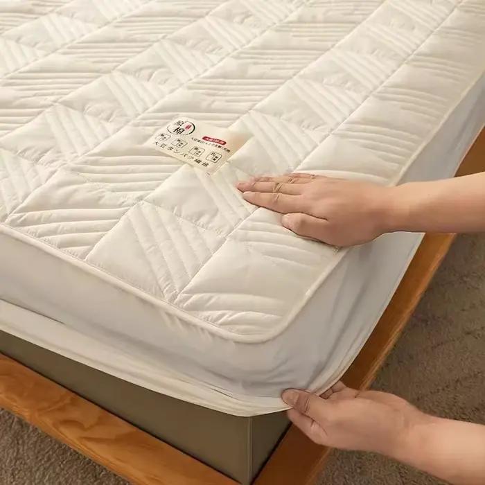 Drap-housse en fibre de soja couleur naturelle