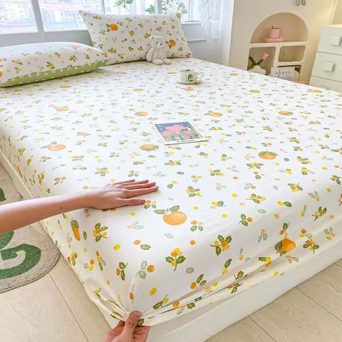Ensembles de draps de lit élastiques 100% coton