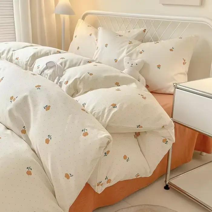 Parure de lit Queen, ensemble de draps imprimés réactifs