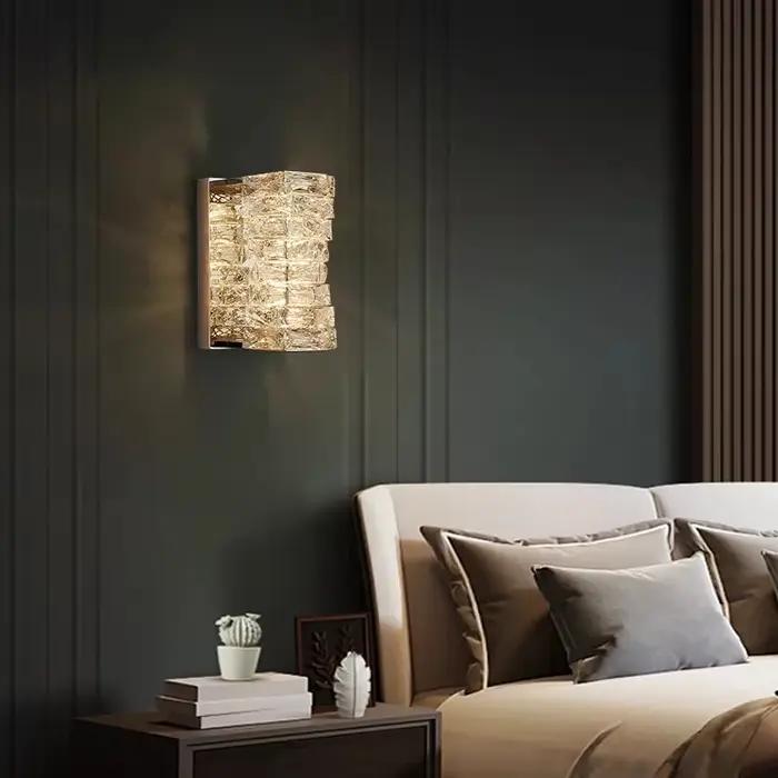Lumière de luxe cristal hôtel fond mur salon chambre tête de lit nordique minimaliste moderne couloir escalier