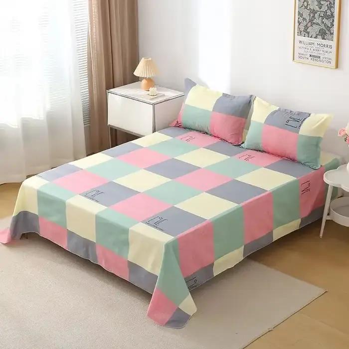  Ensemble de draps bohème – 400TC en coton de style méditerranéen avec colorant résistant à la décoloration pour les essentiels du dortoir