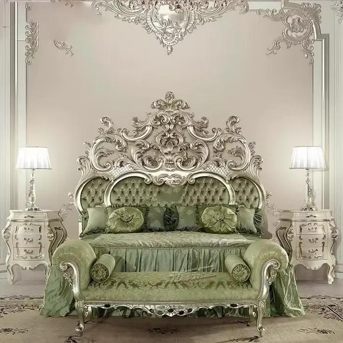 Maître lit moderne grande princesse Vintage sculpté fille reine lit Double luxe Confortable européen Cama De Casal meubles De maison