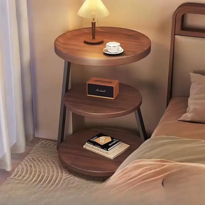 Table basse de chambre vintage multi-niveaux, petite table d'appoint ronde, table de chevet créative de designer pour salon