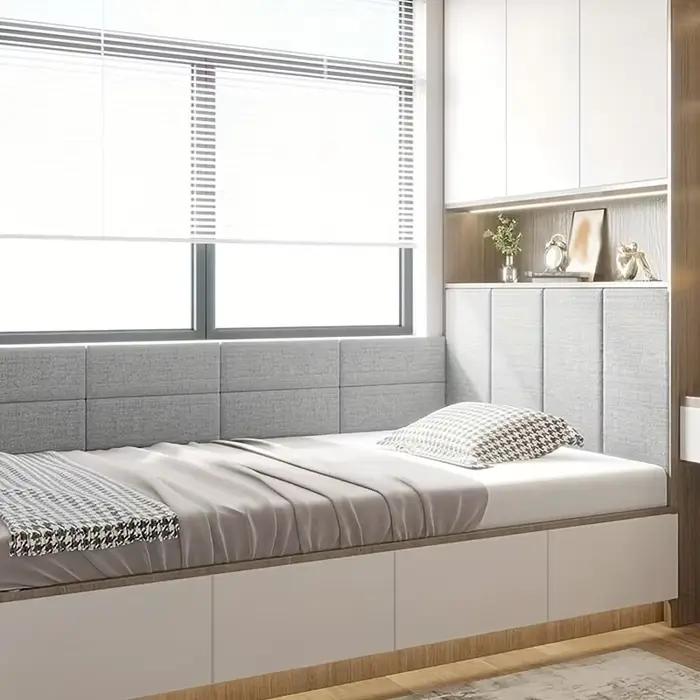 Panneaux muraux autocollants épais en vinyle souple pour tête de lit