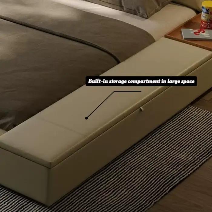 Lit moderne King rembourré avec étagères uniques