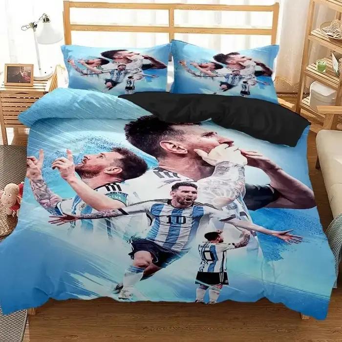 Messi Football Superstar ensemble de literie 3D imprimé fc barcelone housse de couette