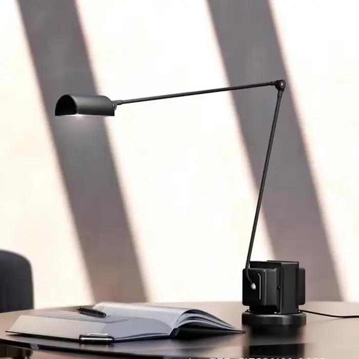 Lampadaire réglable design italien moderne minimaliste noir lampe sur pied bras oscillant canapés étude salon