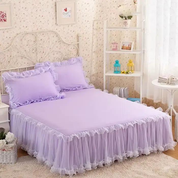 Jupe de lit en dentelle rose style princesse
