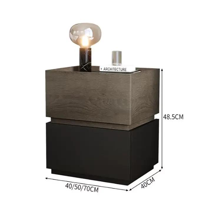 Table de Chevet Tendance de Luxe Moderne Nordique Vintage Esthétique avec Rangement pour Chambre à Coucher