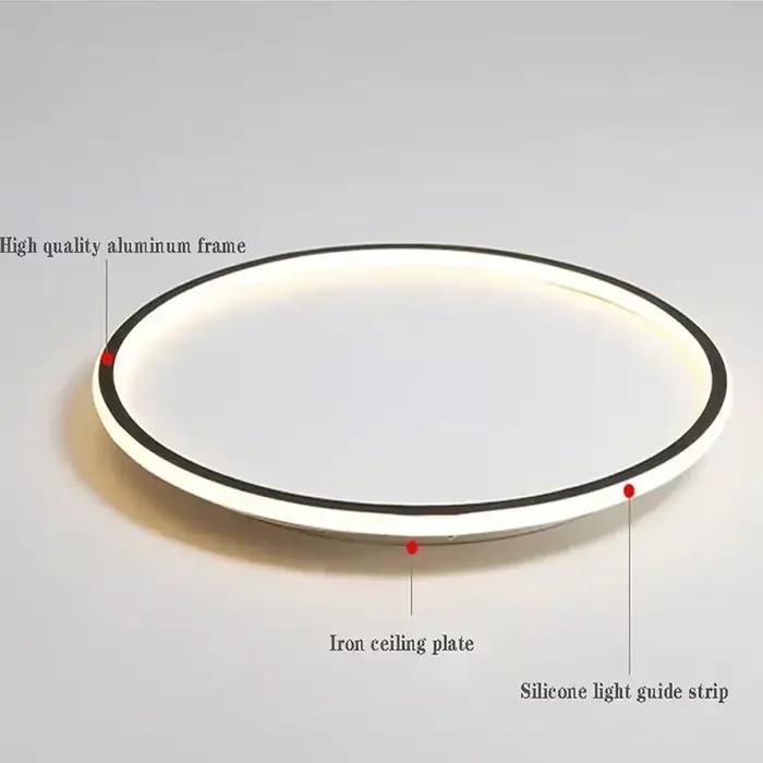 Plafonnier LED circulaire nordique pour chambre à coucher