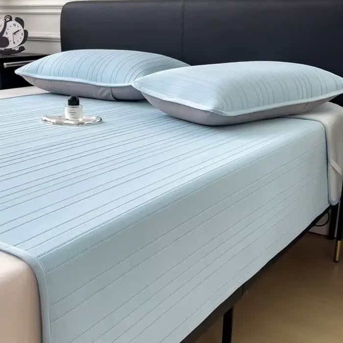 Ensemble de matelas de luxe rayé matelassé de haute qualité avec taie d'oreiller