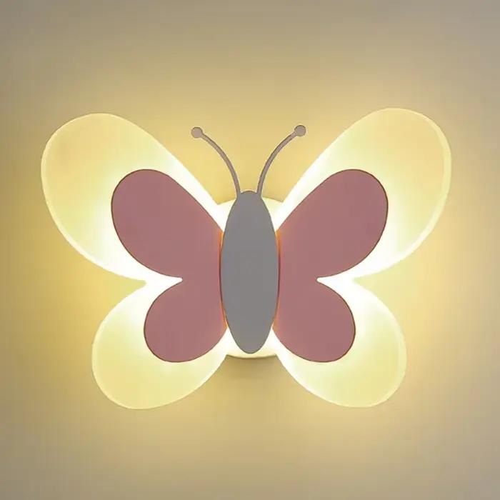 Applique murale LED papillon moderne, pour chambre à coucher, chambre d'enfant, lampe de chevet, personnalité créative, décoration murale, applique papillon