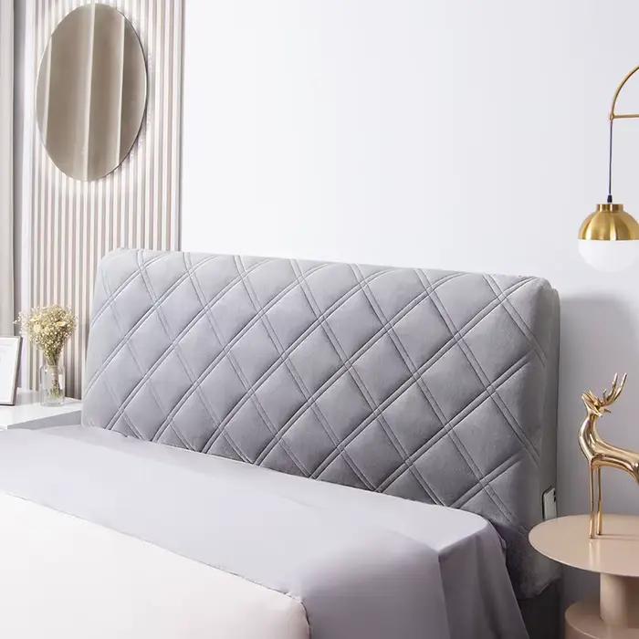 Housse de tête de lit matelassée en velours de haute qualité