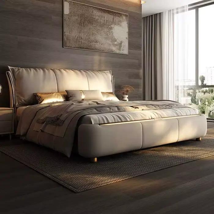 Cadre De lit moderne princesse Beige