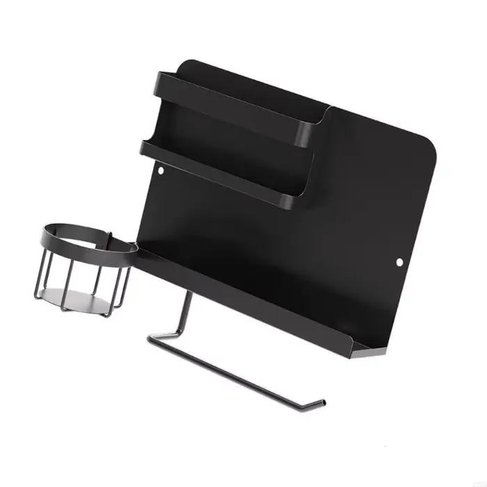 Étagère rangement lit multifonctionnelle avec support pour tasses espace télécommande pour livres lunettes KXRE
