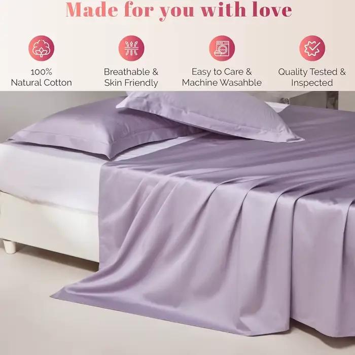 Drap plat en coton égyptien 100% biologique