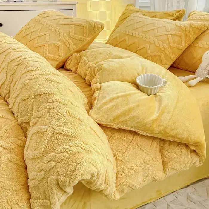 Housse de couette simple en molleton de lait