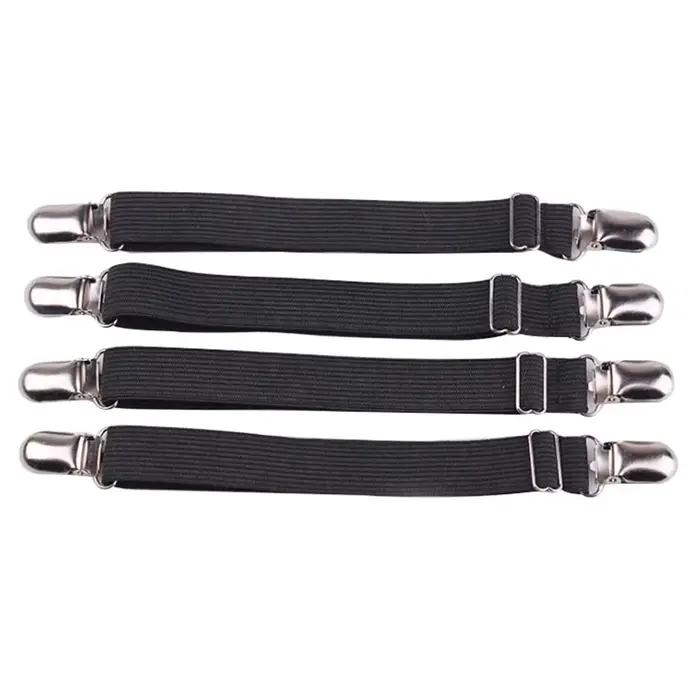 Bande de fixation élastique pour drap de lit 4 pièces/ensemble pinces
