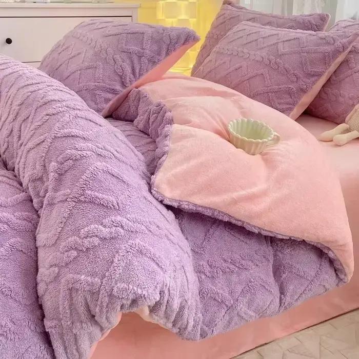 Housse de couette simple en molleton de lait