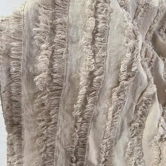 Tissu jacquard en coton et lin lavé à la main