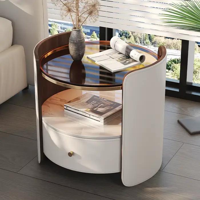 Table de chevet ronde italienne moderne : design minimaliste