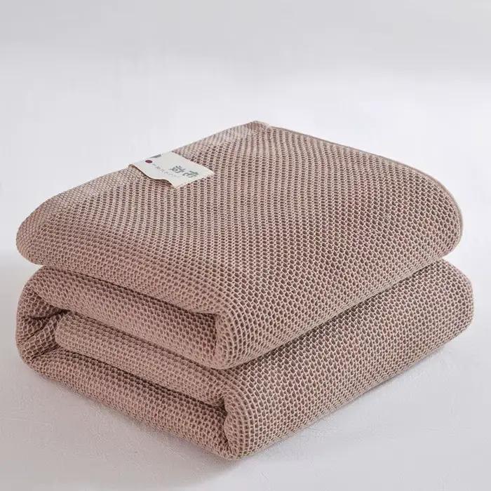 Couverture en coton uni pour lit