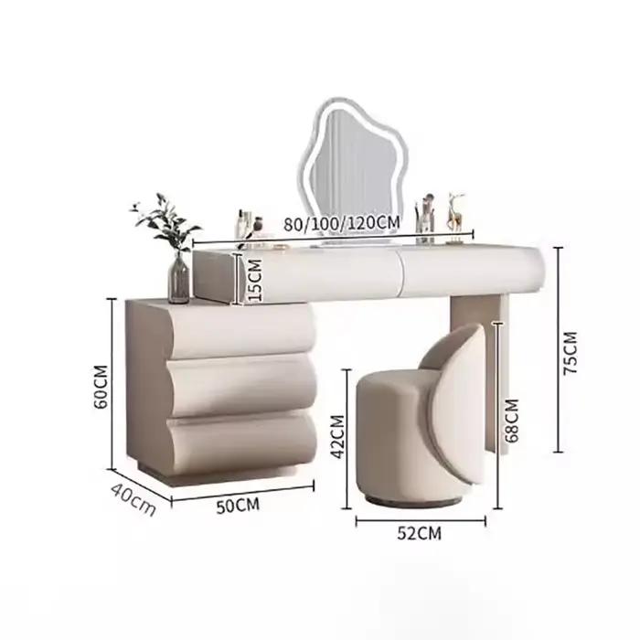 Table de maquillage élégante de style nordique avec tiroirs