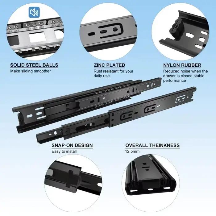 Glissières de tiroir à extension complète pour armoire et commode