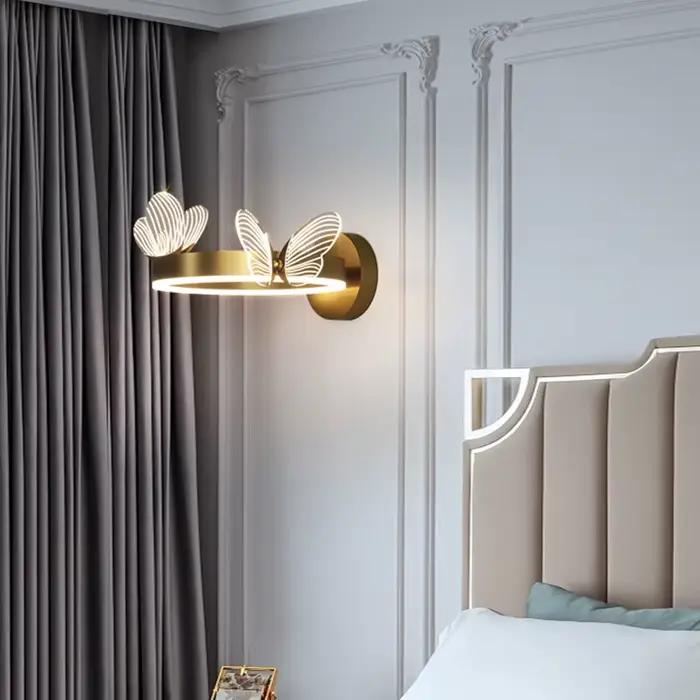 Papillon mur LED lampe éclairage intérieur pour la maison salon décoration chambre LED veilleuses lampes de chevet
