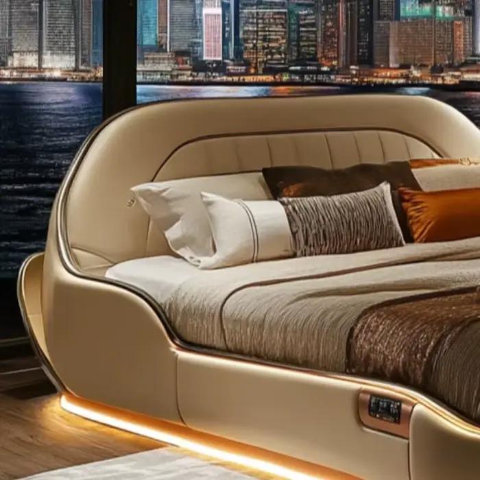 Luxueux Queen tête De lit cadre ensemble transformer sommeil Spaceto confortable retraite Camas De dortoir Cama Casal décoration De la maison